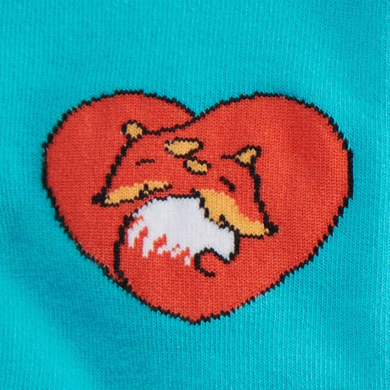 Fox Love ハイソックス レディース 靴下 総柄 F0423