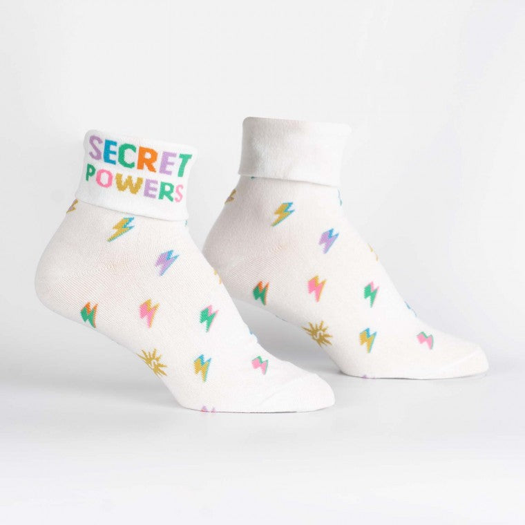 Secret Powers 2way折り返しソックス レディース 靴下 総柄 Q0004