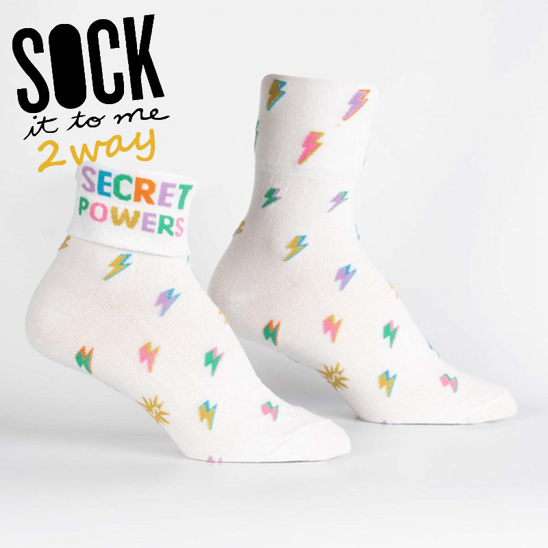 Secret Powers 2way折り返しソックス レディース 靴下 総柄 Q0004