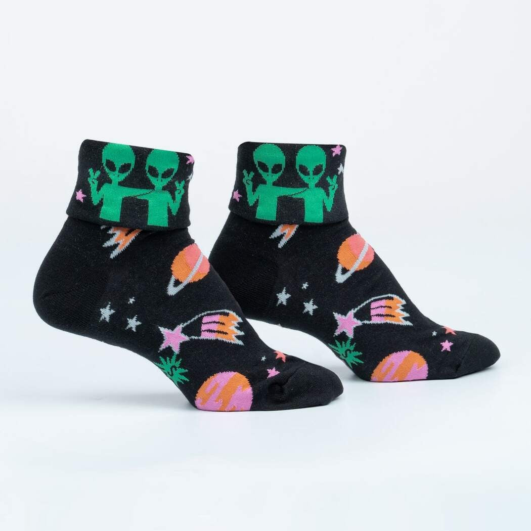 Far Out 2way折り返しソックス レディース 靴下 総柄 Q0017 2022FW