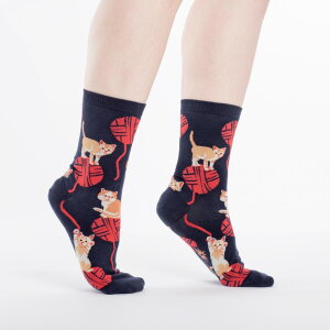 Kitten Knittin' クルーソックス ソックス レディース 靴下 総柄 w0079