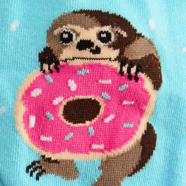 Snackin' Sloth ソックス レディース 靴下 総柄 W0100