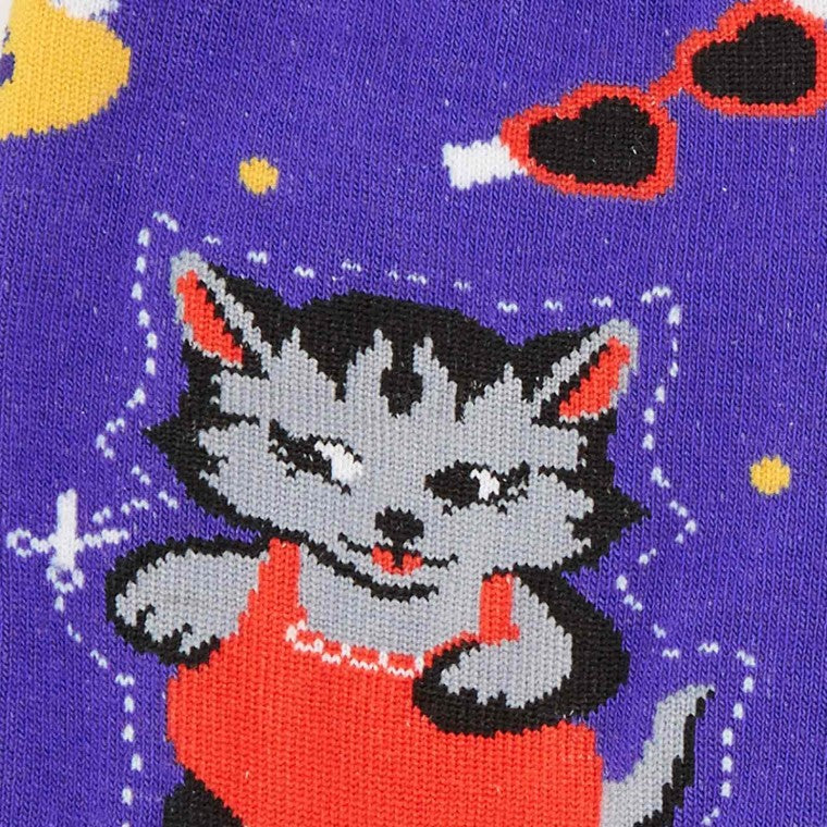 Dress Up Meow クルーソックス ソックス レディース 靴下 総柄 w0120