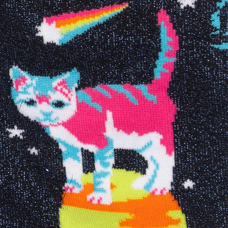 Space Cats クルーソックス ソックス レディース 靴下 総柄 w0262