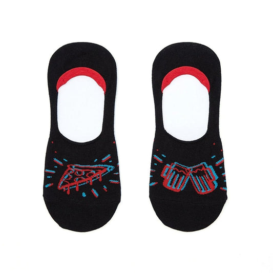 3D Pizzeria フットカバー スニーカーソックス メンズ レディース 靴下 総柄 No Show Socks N0017