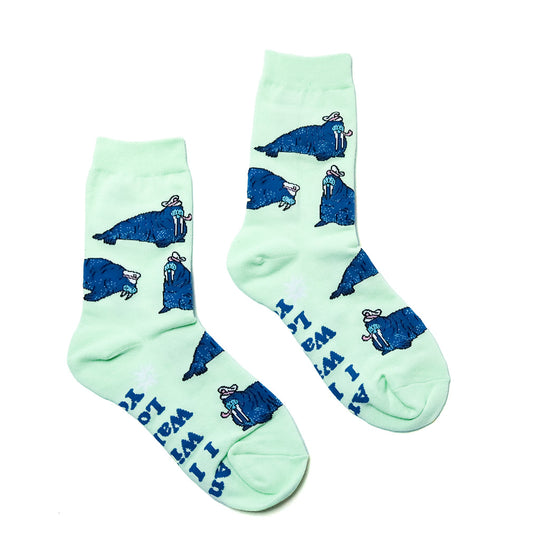 And I Walrus Love You ソックス レディース 靴下 総柄 w0503