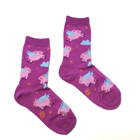 When Pigs Fly ソックス レディース 靴下 総柄 w0508