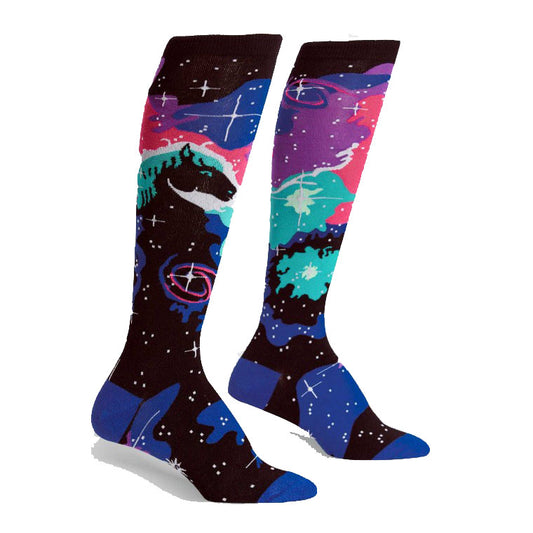 Horsehead Nebula ソックス レディース 靴下 黒 ブラック 総柄 F0433