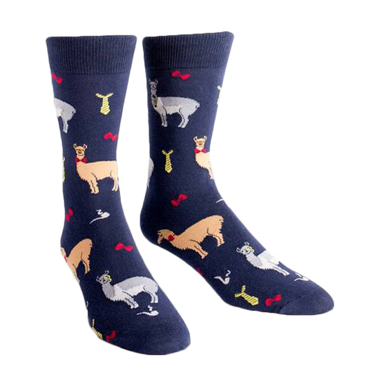 Llama Drama ソックス メンズ 靴下 総柄 MEF0142