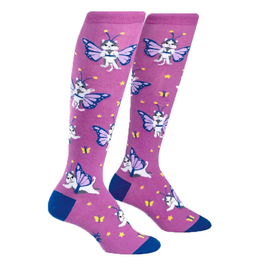 Catterfly ハイソックス レディース 靴下 総柄 F0315