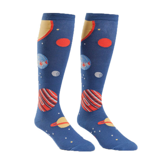 Planets ワイド ハイソックス メンズ レディース 幅広 靴下 総柄 S0028