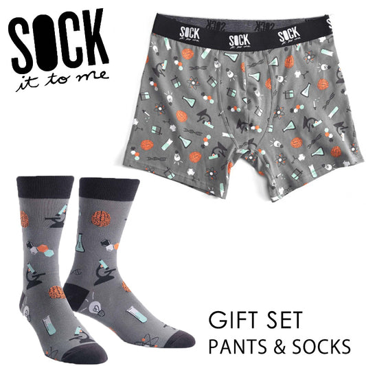 Theory of Underthings ボクサーパンツ ソックス 2点セット メンズ 靴下 総柄 ギフト プレゼント アンダーウエア